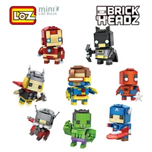 LOZ Super Hero Building Blocks Deadpool Superman Captain America Batman Office Small Ornaments Decompression Building Blocks