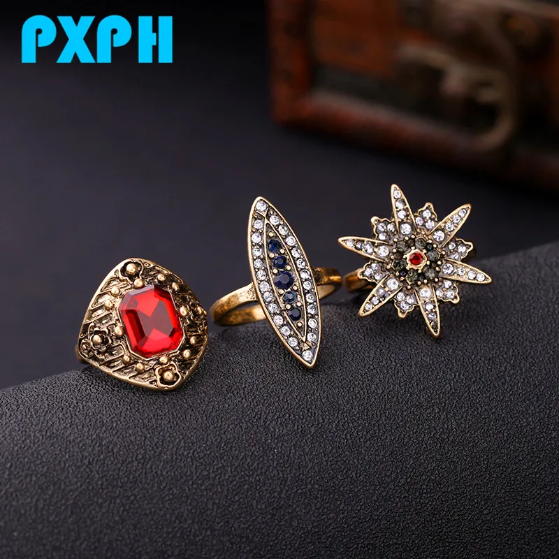 3 Шт. Установить Оптовая Винтаж Женщин Благородный Этническая Кристалл Звезды