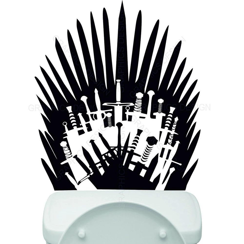 

Game of Thrones Toilet Basin Bathroom Iron Throne Swords Art Vinyl Wall Sticker Decal WC