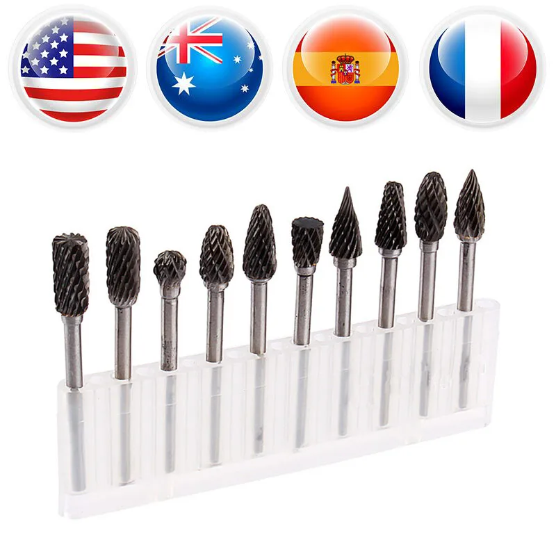 10pcs/Set CNC Engraving Bits Rotary Tool Drill Bit Tungsten Steel