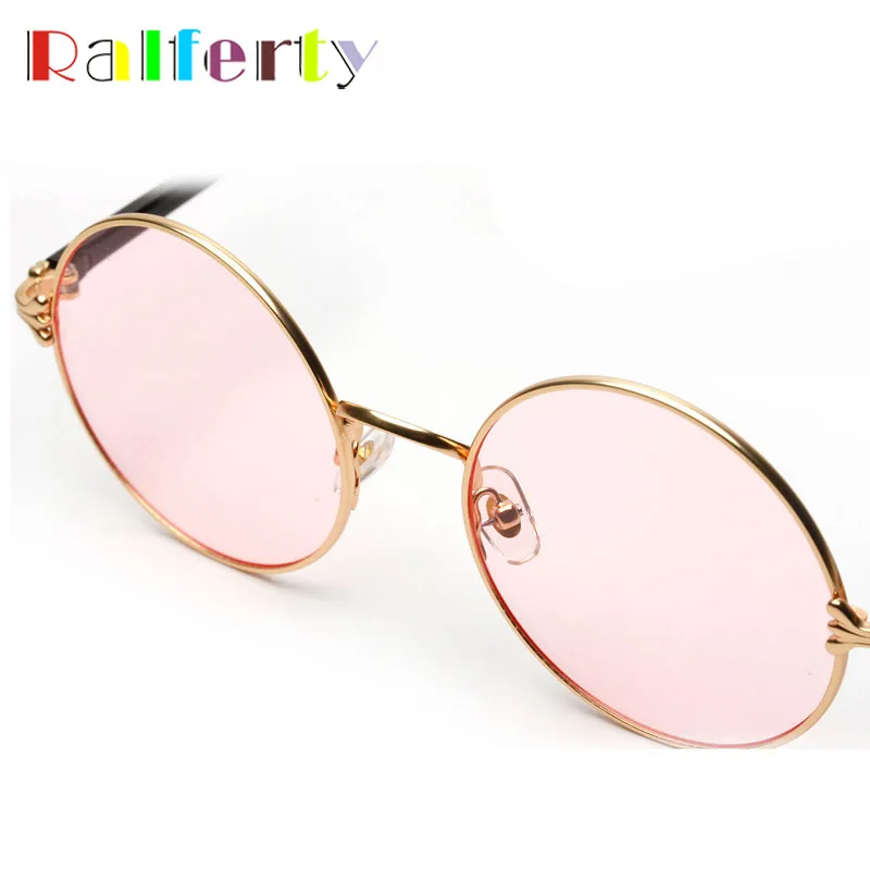 Ralferty Candy Colored Sunglasses Women Round Sun Glasses Yellow Blue Pink Transparent Eyewear Ladies Circle Sunglass 6301 5