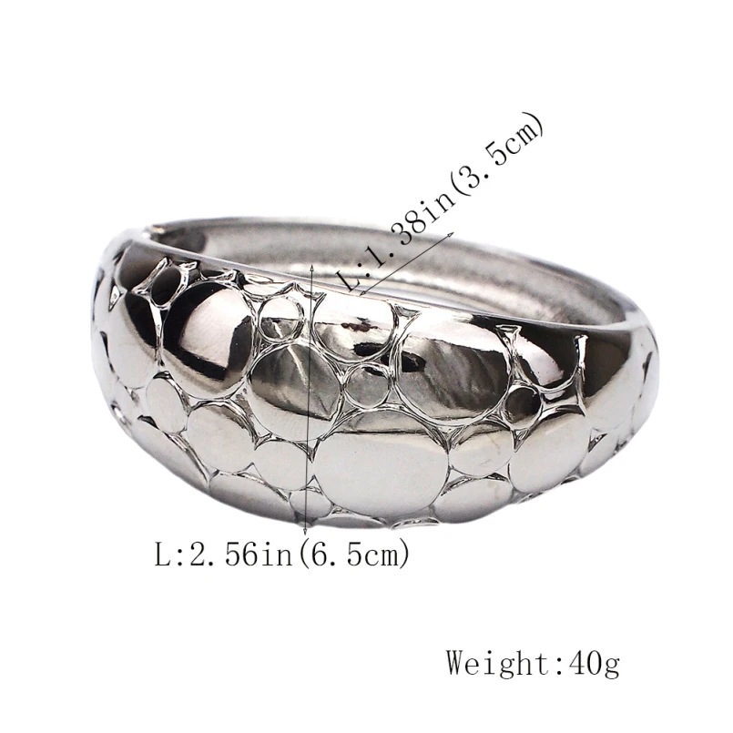 Punk Rough Surface Alloy Big Bangles Trendy Gold Color Statement Cuff Bracelets For Women Jewelry Accessories bangle bracelet