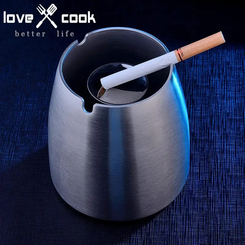 Stainless Steel Ashtray KTV Ashtray Bar Cendrier Small Home Storage Box