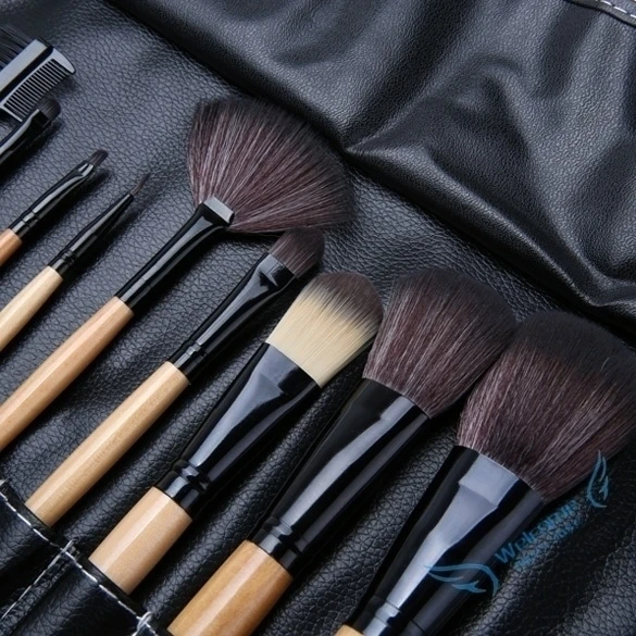 15pcs Soft tools kit Cosmetic Makeup Brush Black Sets with Leather Cases (Al003315Li) (3)