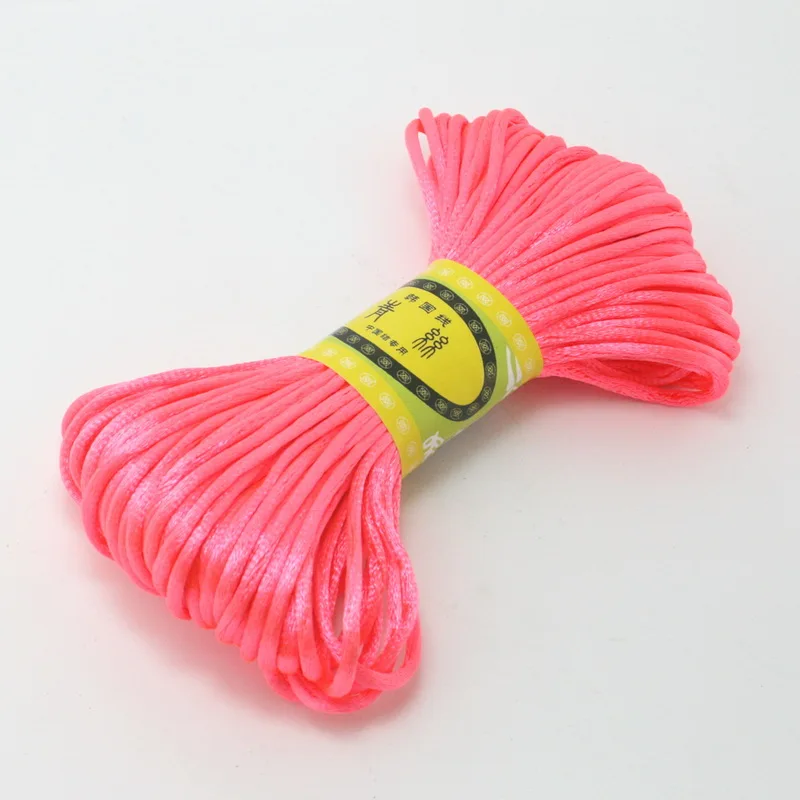 20Meters (2MM) Soft Satin Rattail Silk Macrame Cord Nylon Kumihimo Shamballa for DIY Handicraft Tool Hand Stitching Thread nylon cord macrame cord satin cord silk cord
