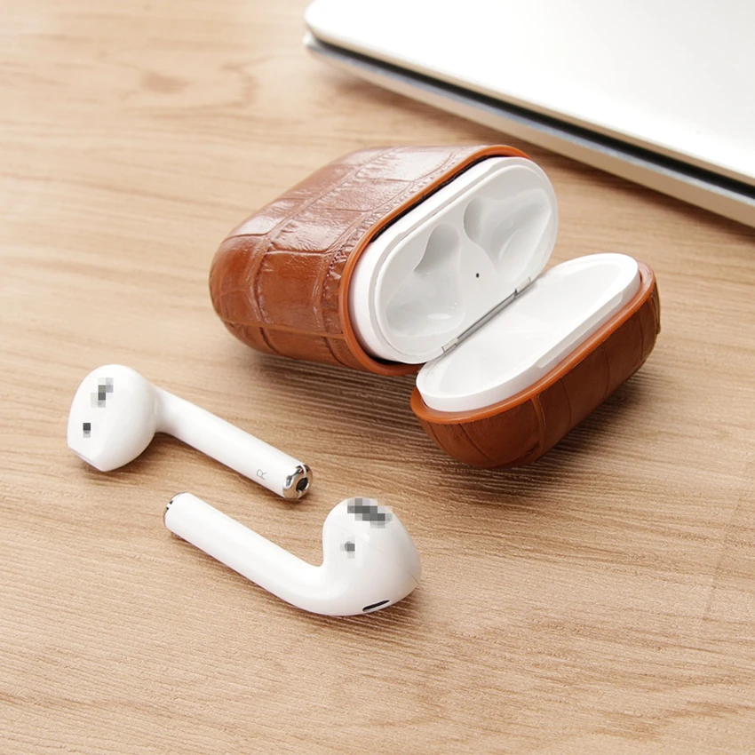 Крокодиловый узор натуральная кожа сумка для наушников для Airpods защитный чехол Аксессуары для кожи для Apple Airpods зарядная коробка