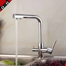 Хромированная латунь кухонный кран Холодной и горячей воды смеситель для Кухни с чистой воды кран Многофункциональный кран раковины BR-36003
