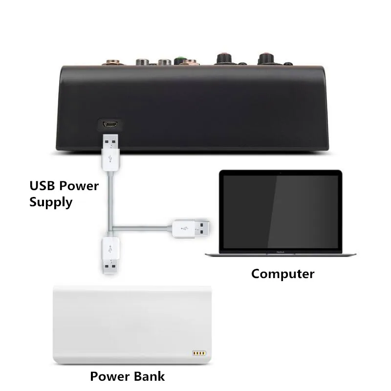 Finlemho DJ Mixer Audio Bluetooth USB Console K4