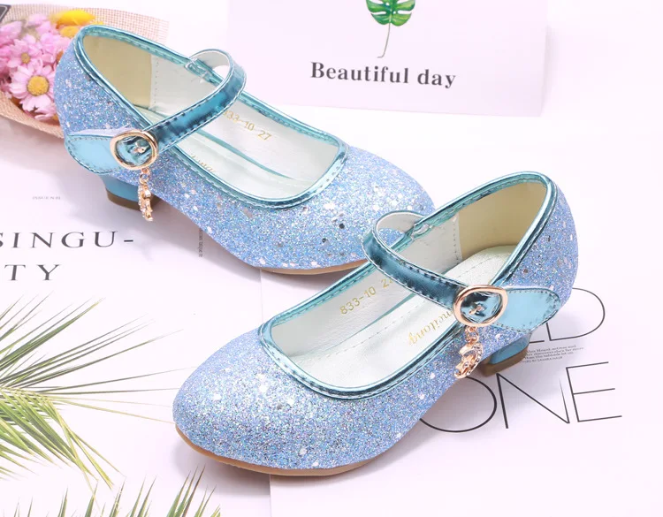 qloblo Kids Girls Wedding Shoes Children Princess Sandals High Heels Dress Shoes Shoes For Girls