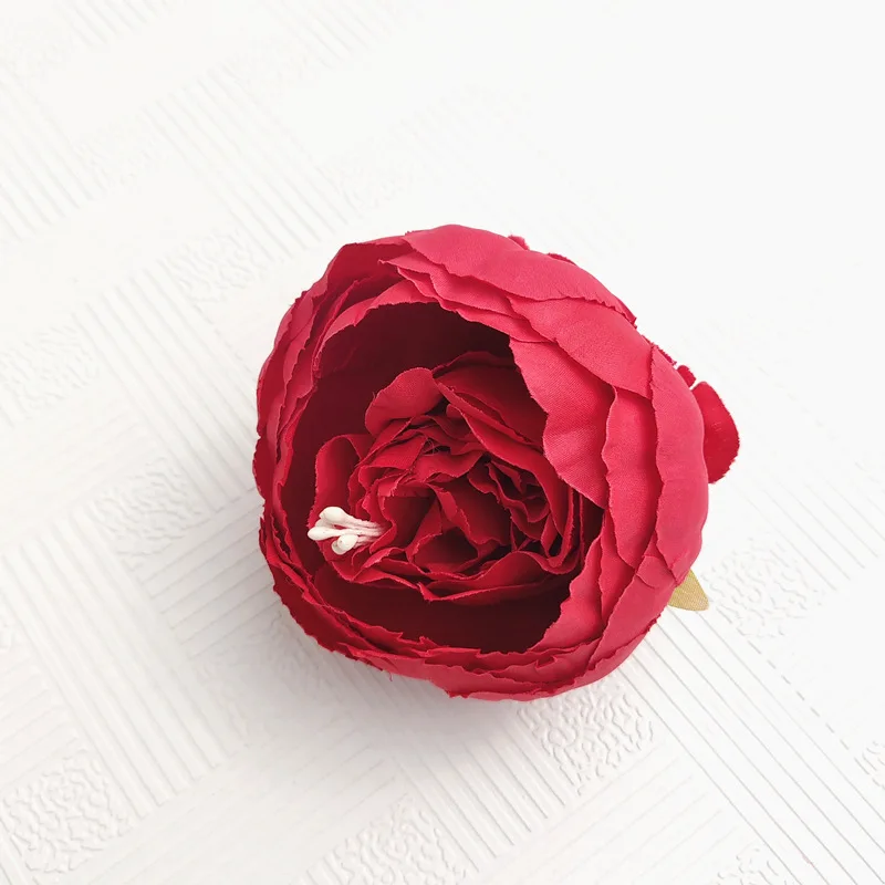 red rose peony flower head silk peonies roses artificial flowers heads  fake flower wall decoration (14)