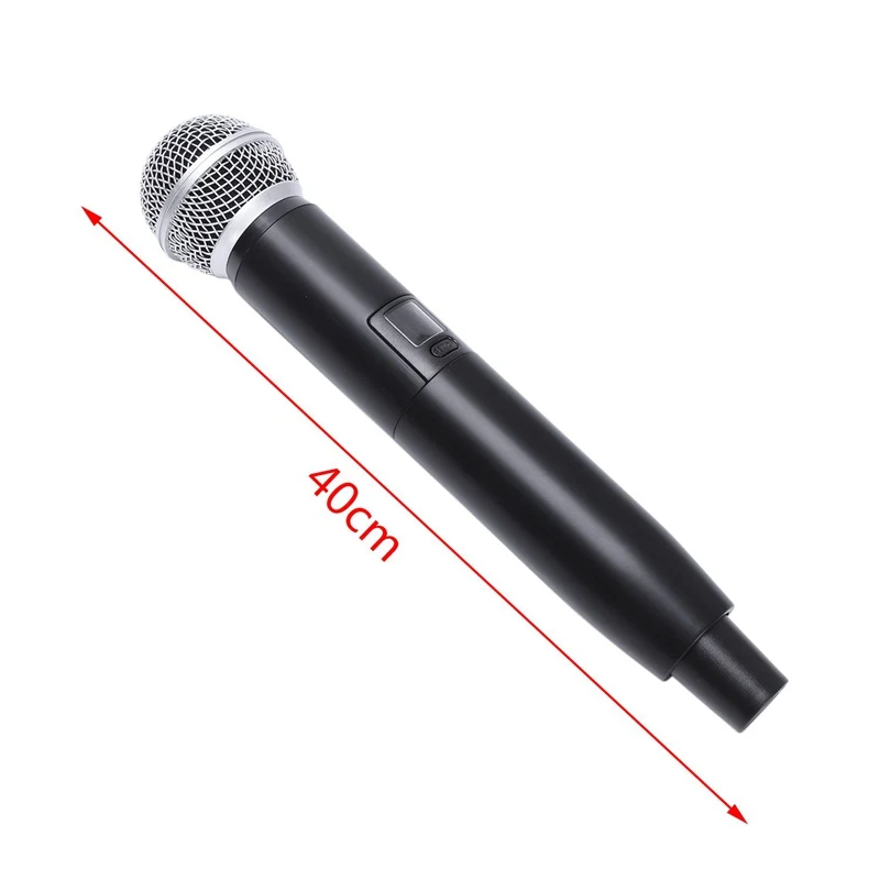 Smart Fm Uhf Wireless Microphone 2 Cordless Handheld Mic Free Frequency For Meeting Pc Speaker Amplifier Us Plug
