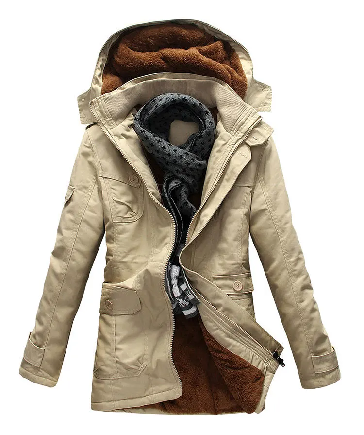 Плюс Размеры S-5XL Для Мужчин's длинный густой мех, пальто с подкладкой, Зимние Теплая Куртка Для Мужская куртка с капюшоном мыть хлопковые парки 4 вида цветов F018