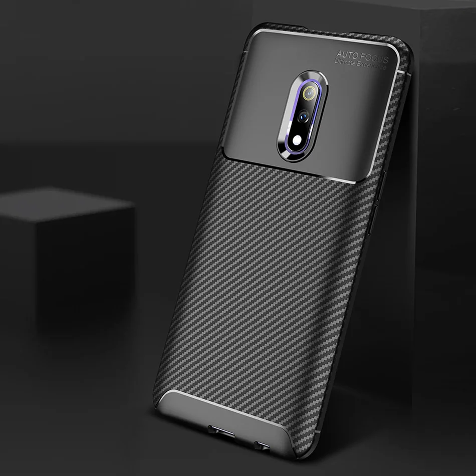 Realme X Soft Shockproof Carbon Case for OPPO Realme X Lite Case Silicone TPU cover for Realme X phone Case Soft Back Cover