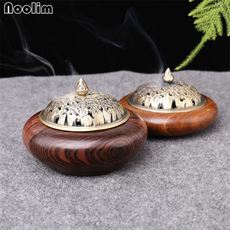 NOOLIM Wood Incense Burner Holder Joss Stick Tibetan Incense Censer