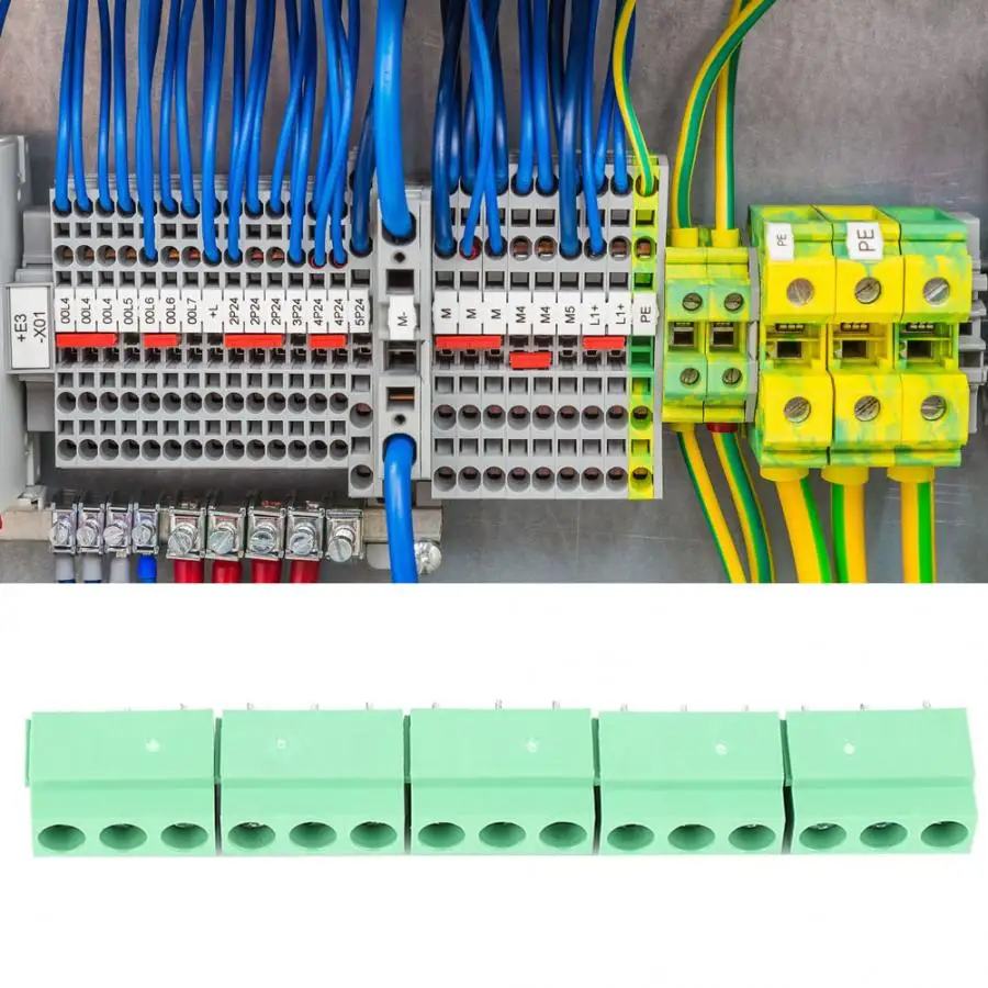 

50pcs/Lot 3-Pin 5mm Pitch Screw Terminal Block KF126V-5.0-3P PCB Mount Screw Terminal Block Wiring Connector 26-14AWG