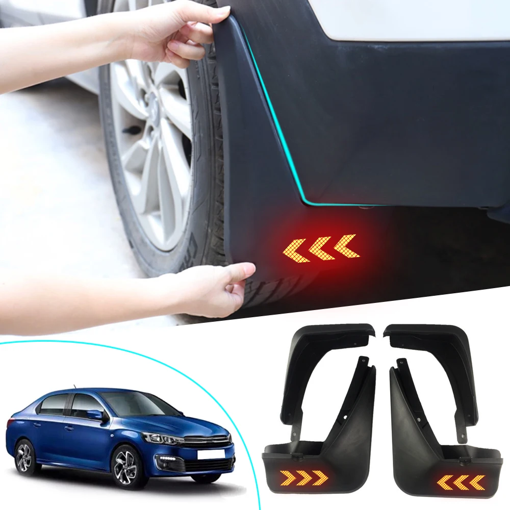 

car mud guards For Citroen C-Elysee/Elysee 2013-2017 Mud Flaps Fender Splash Guards Reflective Mud Flap Car Accessories 4pcs