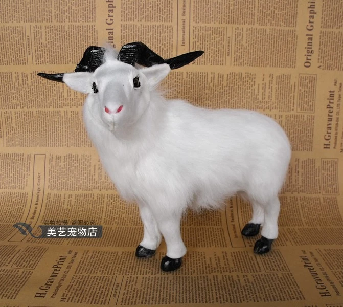 Mała symulacja koza zabawka realistyczne rękodzieło owca prezent o  24x10x22cm|sheep gift|goat toytoys gift - AliExpress