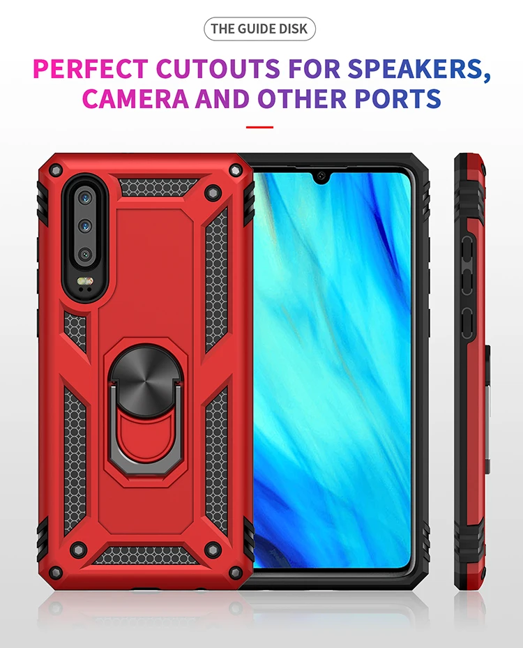 For Huawei P30 Pro case Holder Stand Armor Hybrid Magnetic Bracket Finger Ring Cover For For Huawei P30 Lite P Smart 2019 Case (8)