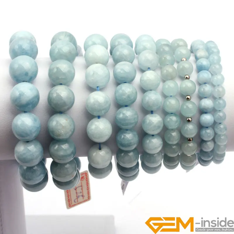 

Natural Aquamarine Beads Natural Stone Beads DIY Loose Beads Elastic Bracelet jewelry For Women ! Wholesale !