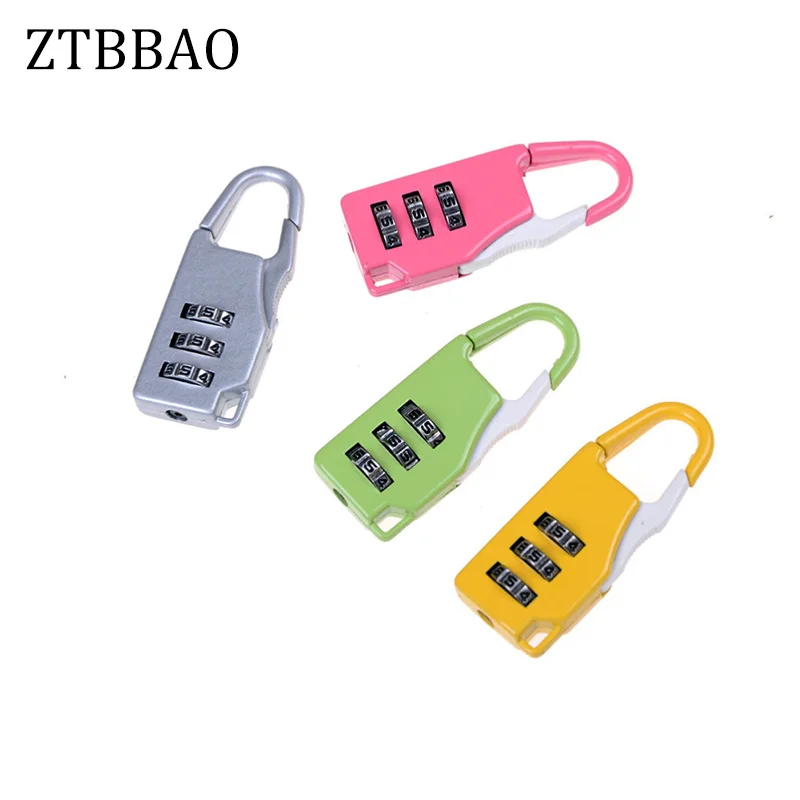 1pcs Mini Padlock Travel Suitcase Luggage Security Password Lock 3 Digit Combination Color Random