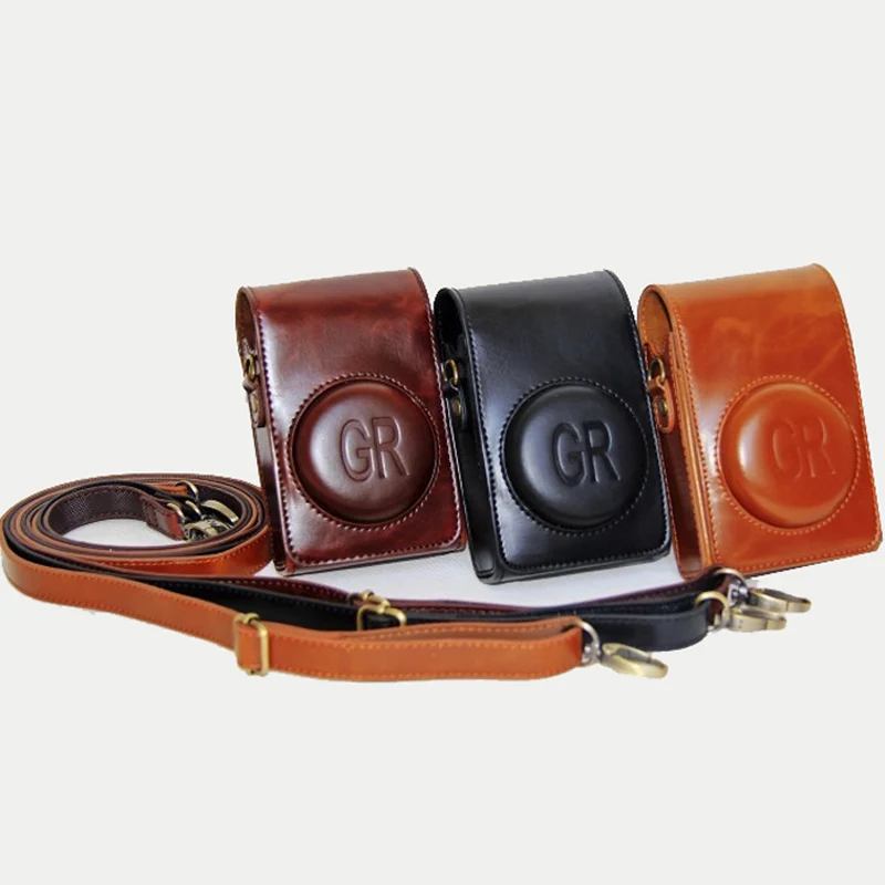 Macchina Fotografica Portatile Del Sacchetto Della Copertura Per Ricoh Gr Grii Gr2 Griii Gr3 Della Pelle Dell'Unità Di Elaborazione Di Cassa Protettiv