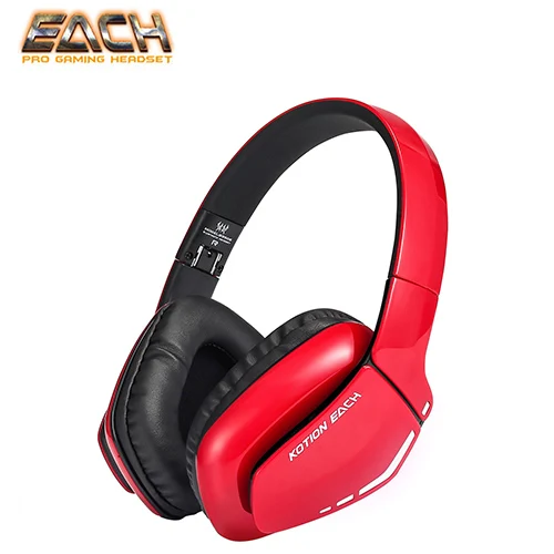 KOTION EACH Earphones Wireless Bluetooth Headset Sport Stereo Headphone For Phone Wireless Gaming Headset Bass HIFI Microphone - Цвет: B3506 red