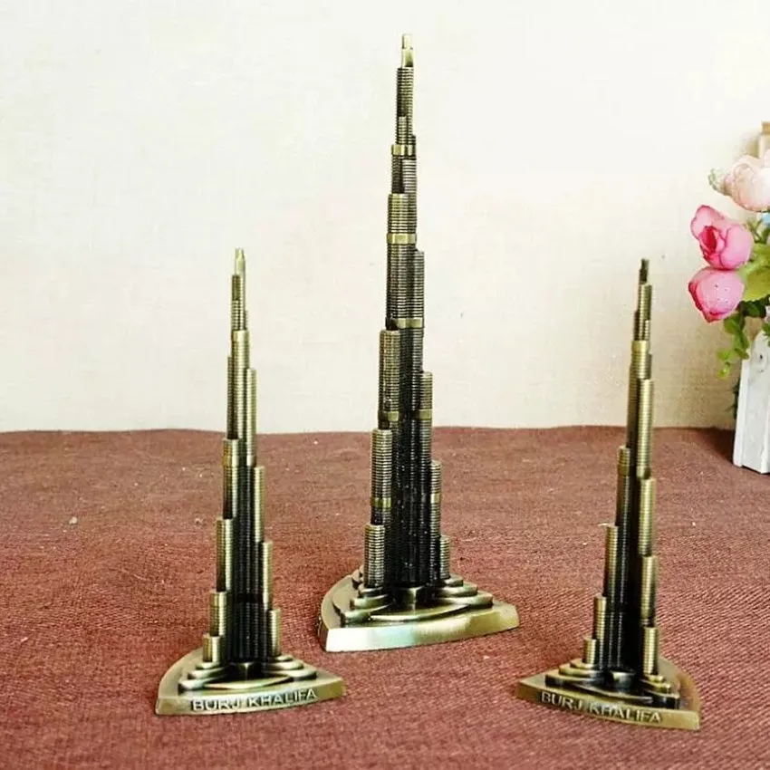 

World Famous Building Model, Burj Khalifa Tower, 2 size optional, Replica, Metal Crafts Home Decoration Gift gifts