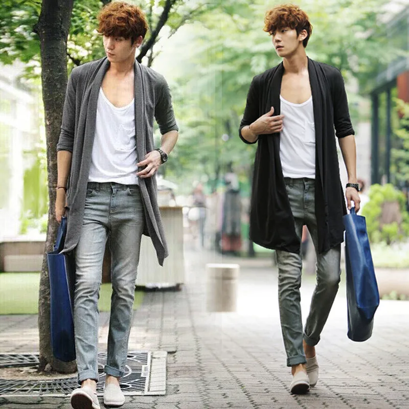 Men's Long Cardigan Long Cardigan Men Cloak Coat 2023 New Men