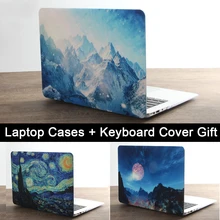 Чехол для ноутбука с принтом пейзажей для MacBook Air Pro retina 11 12 13 15 дюймов с сенсорной панелью+ чехол для клавиатуры