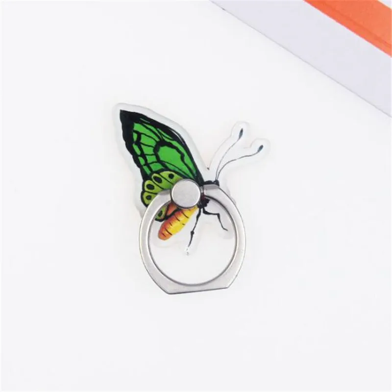 UVR Cartoon Butterfly Insect Phone Stand Mobile Finger Ring 360 Degree Rotation Holder For IPhone X 7 Plus Samsung Xiaomi