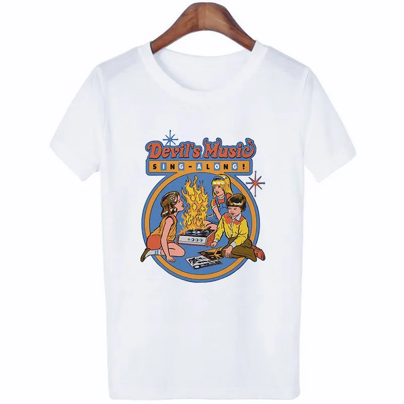Женская футболка с графическим принтом «забота о демоне», летняя Готическая футболка в винтажном стиле ouija Harajuku, забавная футболка на Хеллоуин, сатана - Цвет: 1381
