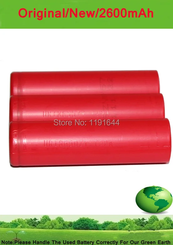 16 шт./лот UR18650ZY 18650 3,7 V 2600 mAh аккумулятор для Sanyo