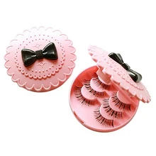 new Flower Bow Pattern Fake Eyelash Storage Box Makeup Cosmetic Case Organizer