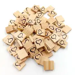 Горячая 100 шт. символ сердца DIY проект ремесла Декор квадратные кубики деревянные блоки ломтики
