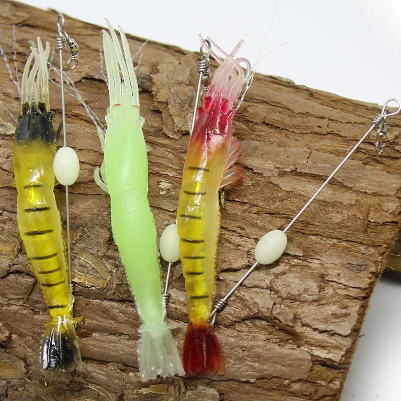 10pcs/set Soft Luminous Shrimps New Fishing Lure Luminous Shrimp Bait