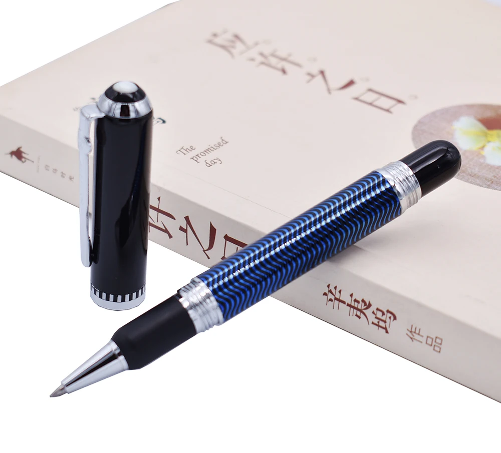 

Duke 669 Roller Ball Pen , Beautiful Blue Ripple Pattern Smooth Refill Writing Pen Business , Office , Home Supplies