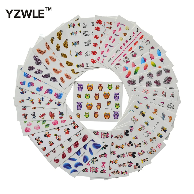 

WUF 30 Sheets DIY Decals Water Transfer Printing Stickers Accessories For Nails Art