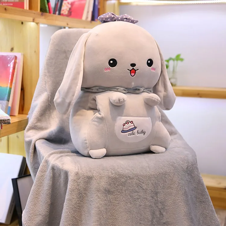 

Down cotton lop eared rabbit two-in-one air conditioning blanket doll plush toy home bedside decoration to send friends 60CM