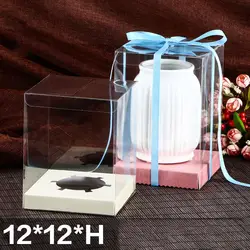 Оптовая продажа Прозрачная ПВХ коробка с многоцветной основой яблоко Подарочная коробка стойка для кукол Коробка прямоугольная Свадебная