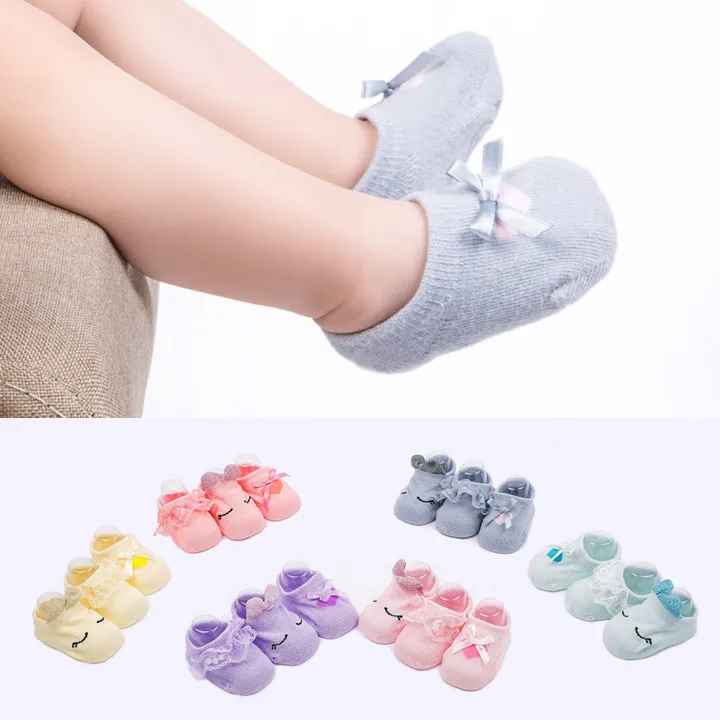 

2018 spring infant socks stereo lace socks