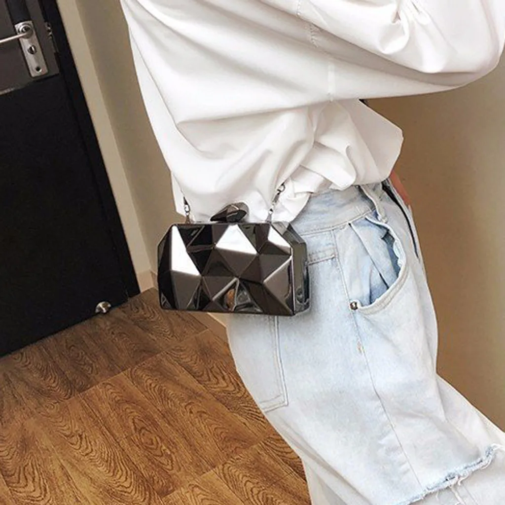 

OCARDIAN Handbag Woman Trendy Metal Chain Shoulder Bags Ladies Mini Irregular Metal Chain Messenger bag For Party Dropship a30