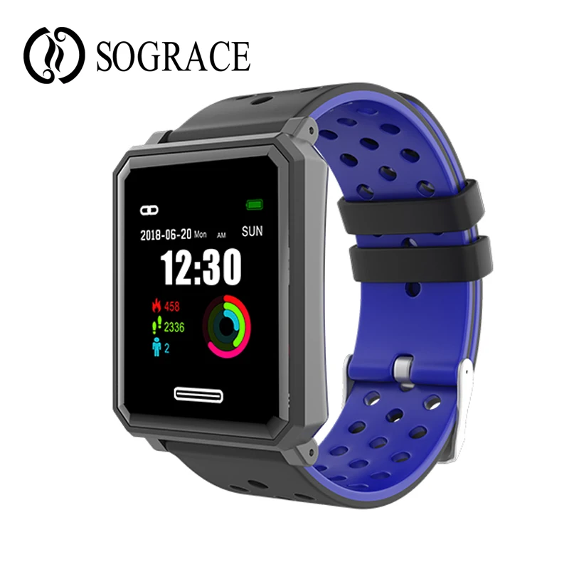 Sograce Pedometer Fitness Bracelet Color Screen Smart Band Blood Pressure Heart Rate Message Reminder for Android IOS PK Mi 3 |