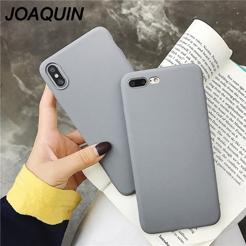 High quality Pure Gray Soft Phone Case for iphone 5 Popular Skin Ultra thin Back Covers SE 6 7 8Plus X XR XS MAX |