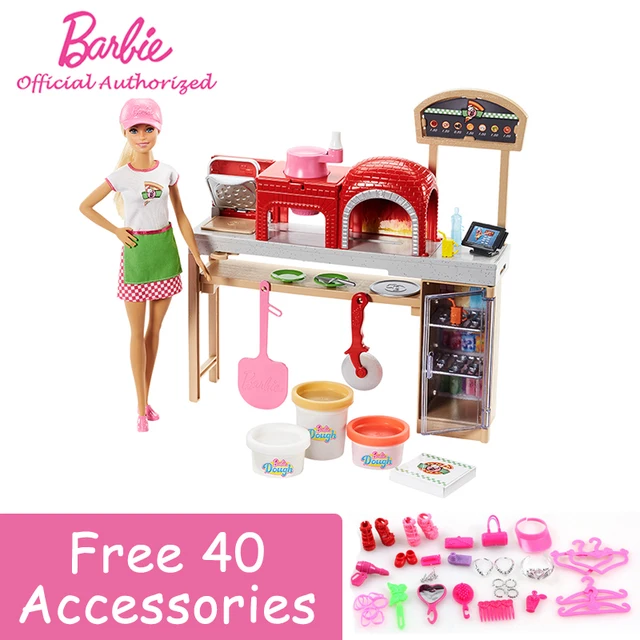 Barbie Girl Brand Pretend Toy Doll Cooking Pizza DIY Fashion Doll