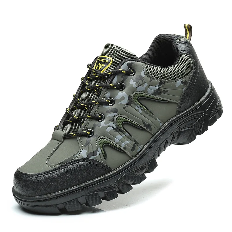 

New Big Size Men Hiking Shoes Nubuck Climbing Shoes Waterproof Outdoor Trekking Shoes Leather Outdoor Non-slip Mountain Shoes