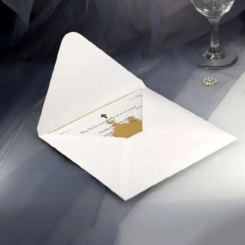  10 Set Laser Cut Eid Mubarak Wedding Party Invitation Cards Inner Envelope Ramadan Muslim Greeting  - 33006541293