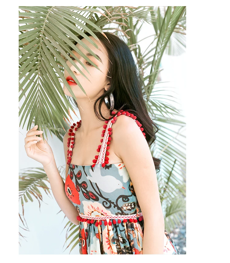 Tang women summer dress 2019 sling Floral maxi dresses boho summer vacation lace beach dress (10)