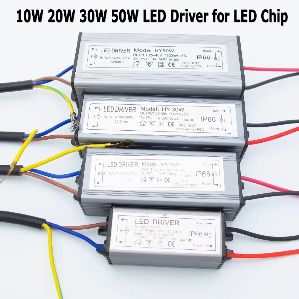 

Enough Power Waterproof 10W 20W 30W 50W LED Driver for High Power LED Chip COB SMD LED Beads For Floodlight Spotlight