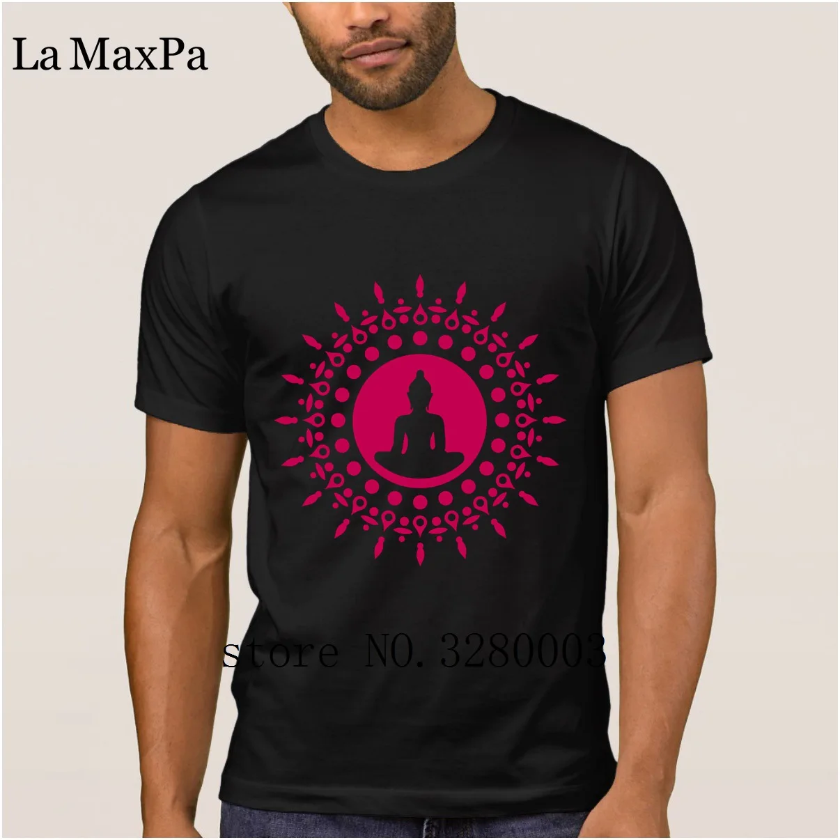 

Funny Casual men t shirt buddha meditation spiritual symbol enlightenment mens t-shirt Sunlight Kawaii tshirt for men round Neck