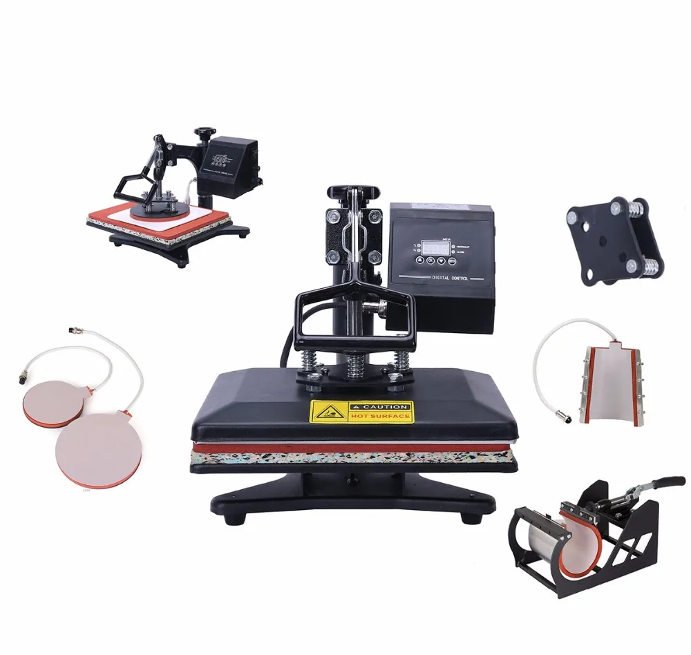 

23*30CM Small Size 6 In 1 Combo Heat Press Machine,Sublimation/Heat Press,Heat Transfer Machine For Mug/Cap/Tshirt/Phone cases